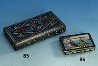 Cloisonne-Dose, Rußland, wohl Tula um 1890/ 1900, Silber geprÜft, aufgelegte Mille- drÄhte, buntes Cloisonne-Email an einigen Stellen ...