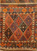 Jaf-Taschenfront, Persien, um 1900, Wolle auf Wolle, ca. 65 x 65 cm, SchÄtzwert: 650.- EURO, EHZ: 2