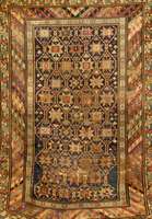 Shirwan, Kaukasus, um 1870, Wolle auf Wolle, ca. 154 x 112 cm, Schätzwert: 2400.- EURO, EHZ: 5. Innenfeld Sternornamente in Dunk elblauen fond, ...