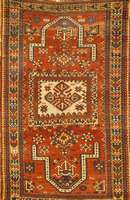 Fachralo Kazak, Kaukasus, um 1900, Wolle auf Wolle, ca. 193 x 120 cm, SchÄtzwert: 3800.- EURO, signiert und datiert, EHZ: 4-5. Klare und ...