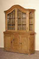 Glasschrank, deutsch um 1830, westfÄlisch oder -bergisch, Eiche massiv, zweiteilig, Oberteil zweitÜriges Vitrinenteil mit Sprossenverglasung, ...