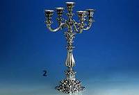 Kandelaber 800er Silber, um 1900/10, fÜnfarmige, im Barockstil, Meistermarke C. Tewes, Gew. ca. 1205 g, HÖhe ca. 46 cm