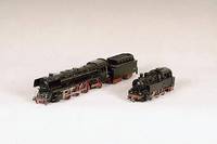 Lok mit Tender, MÄrklin, 50er/60er Jahre, Spur HO, Metall, Nr. F 800, Betr.-Nr. 01097, lt. Einl. funktionsfÄhig, im orig. Karton, l. bespielt, ...
