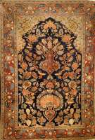 Keschan Kork Alt, Zenralpersien, um 1920, f eine hochwertige glanzreiche Korkwolle auf Bau mwolle, ca. 196 x 137 cm, SchÄtzwert: 6800,- E UR, Ehz: ...