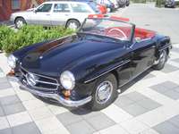 MERCEDES BENZ 190 SL Roadster, Bj. 1957, 81.000 km (abgelesen), 77/105 kW/PS, 4-Zylinder, Ausstattung: Farbe schwarz, Original-Leder rot, Radio, Uhr, ...