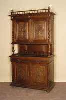 Vielzweckschrank, Belgien, um 1890, Front und Seiten auf Rahmen gearbeitet, Korpus Weichholz/Hartholz, Eiche massiv, Inlets mit ...