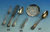 Besteck fÜr 12 Personen, deutsch, WMF, um 1900, 90er Silberauflage, reiner Jugend- stil, best. aus: 12 Messer (Klingen korrodiert), 12 Gabeln ...