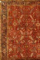 Heriz, Persien, ca. 60 Jahre, Wolle auf Baumwolle, ca. 281 x 244 cm, Schätzwert: 2600.- EURO, EHZ: 4. Durchgemusterter Heriz. ( leichter Mottenfra?)