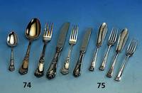 Fischbesteck fÜr 6 Personen, Silberauflage, Sheffield wohl 1890, best. aus: 6 Fischmessern und 6 Fischgabeln, Vorder- und RÜckseite gedrÜckt, ...