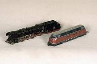 Dampflok mit Tender, MÄrklin, 50er Jahre, Spur HO, Nr. 3005, Guß/Metall, bespielt, lt. Einl . funktionsfÄhig, sammelwÜrdig, min. LackschÄden