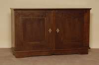 Kleine Anrichte, deutsch, um 1900, Eiche massiv, 2-tÜrig, Inlets aus dem Vollholz gefertigt, praktisches MÖbel, ca. 70x115x31 cm