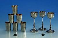 6 LikÖrkelche, Ungarn, 800er Silber, Gew. total ca. 300 g, H. ca. 10 - 10.5 cm