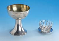 Pokal, Schweden um 1915, 830er Silber, Meistermarke GAB = Carl August BjÖrklund, Stockholm, Innenvergoldung, Inschrift: 1. Preis des Automobil ...