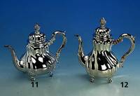 Teekanne, deutsch, 925er Silber, Barockstil, Handarbeit, Kannengriff mit DÄmmringen, ca. 575 g, ca. 60er Jahre, Meistermarke W. ...