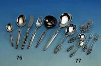 Besteck fÜr 12 Personen, WMF, 90er Silber- auflage, 70er Jahre, best. aus: 12 Messer, 12 Gabeln, 12 LÖffel, 12 KaffeelÖffel, 12 Kuchengabeln, ...