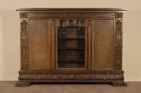 BÜcherschrank, deutsch, 30er Jahre, im florentinischen Renaissancestil von 1520/40, Front ausgerichtet, 6-fach horizontal aufgebaut, mit reicher ...