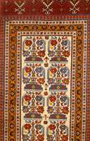 Uzbekestan, Russland, ca. 60 Jahre, Wolle auf Wolle, ca. 212 x 107 cm, Schätzwert: 900.- EURO, EHZ: 2