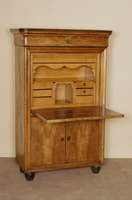 StandsekretÄr, Elsaß/Lothringen, um 1820/30, 2. Barock, sogenannter Rahmenschrank, Nußbaum massiv, Nußbaumfurnier, Front auf Rahmen gearbeitet, ...
