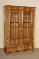 BÜcher- bzw. SÄulenschrank, deutsch, um 1855/65, 2. Barock, Korpus Weichholz/Hartholz, Pyramidenmahagoni- bzw. Pyramidenmahagoniwurzelfurnier ...