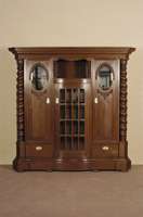 BÜcher- bzw. Vielzweckschrank, deutsch, um 1910, Barockstil mit Jugendstilelementen, außerordentlich aufwendig, allerschwerste QualitÄt, Korpus ...