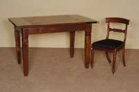 4 StÜhle, England, um 1840, frÜhviktorianisch, Mahagoni massiv, gedrechselte Beine, gerieft, Beine hinten sÄbelfÖrmig, RÜckenlehne elegant ...