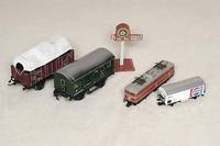 GÜterzug, MÄrklin, 2. HÄlfte 20. Jh., Spur HO , Lok-Nr. 3154, dazu GÜterwÄgen, 4419 (Pepsi), 500 Jahre Post 4500, 2 x 4668, alle im orig. ...