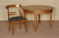 4 StÜhle, deutsch, um 1920, Biedermeierstil, Kirschbaum massiv, Kirschbaumfurnier, sogenannte SchaufelstÜhle, RÜckenlehne mit 3 Quertraversen, ...