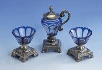 Triset, best. aus: Salz- und PfefferschÄlchen und SenftÖpfchen, Belgien um 1832-1867, Silber, 2. Barock mit starken Empire- EinflÜssen, auf ...