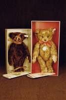 Maulkorb-Teddy, Steiff, 1991/92, nach dem Vorbild von 1908, MohairplÜsch, mit Knopf und Fahne, im orig. Karton, unbespielt, limitierte Auflage ...
