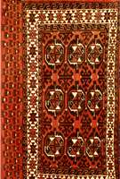 Tchowal Jamoud, Turkmenistan, um 1920/30, Wolle auf Wolle, ca. 105 x 63 cm, SchÄtzwert: 950.- EURO, EHZ: 2, mit Kelim RÜckseite