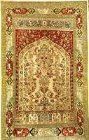 Hereke Seide sign., TÜrkei, ca. 50 Jahre, reine Naturseide, ca. 116 x 73 cm, SchÄtzwert: 3800.- EURO, EHZ: 2. Sog. Paradiesmotiv, Meist erliche ...