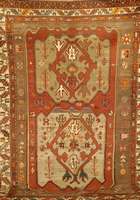 Kazak, Kaukasus, um 1900, Wolle auf Wolle, ca. 226 x 160 cm, Schätzwert: 2500.- EURO, EHZ: 4. Sehr aussergewöhnliches Kazak Motiv, se lten und ...