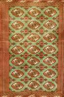 Torkman, Persien, Wolle auf Baumwolle, ca. 180 x 135 cm, Schätzwert: 620.- EURO, ca. 30 Jahre alt, selten mit hellgrünen Grund, dek orativ.