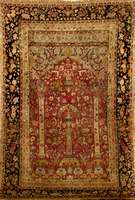 Esfahan Antik (Gebetsteppich), Zentralpersi en, um 1880/90 antik, Wolle auf Baumwolle, ca. 213 x 135 cm, altersbedingter Zustand. Unikat . SchÖne ...