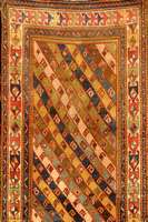 Streifen Gendje, SÜdrußland Zentralkaukasus . 19. Jahrhundert antik, Wolle auf Wolle, ca. 320 x 125 cm, SW: 4200.- EURO, Ehz: 4. Ein dia gonales ...