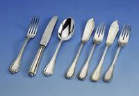 FrÜhstÜcksbesteck fÜr 6 Personen, Frankreich um 1880, 950er Silber, Meistermarke Veuve Rissler & Carree, Paris, Nachf. Tetard, best. aus: 6 ...