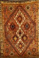 Gashgai Alt, Persien, um 1940, Wolle auf Wolle, ca. 224 x 160 cm, EHZ: 4. SchÖne glanzr eiche Wolle in ein warmen Grundton.