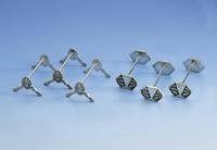 6 MesserbÄnkchen, wohl Frankreich um 1920, Metall versilbert, L ca. 8 cm, stil. Akanthus- blattdekor, sehr reprÄsentativ
