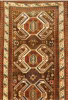 Lenkoran Antik, SÜdrußland Ostkaukasus, um 1860, Wolle auf Wolle, ca. 254 x 144 cm, SchÄt zwert: 8500,- EURO, Ehz: 4 (braun koridiert). ...