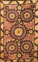 Susani Uzbekestan, Rußland, um 1900, ca. 200 x 127 cm, SchÄtzwert: 1800.- EURO, EHZ: 3. Seltene Farbstellung. Antik.
