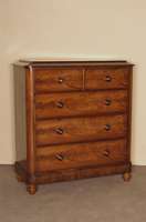 Herrenkommode, England, um 1840, SpÄtbiedermeier, Korpus Weichholz, Mahagonifurnier, z.T. gespiegelt, Schublade Eiche massiv, auf KugelfÜßen, ...