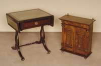 Modelschrank, deutsch, um 1880, Korpus Buche und Weichholz, Eichefurnier, auf KugelfÜßen, Lisenen gerieft und gerillt, gedrechselte aufgesetzte ...
