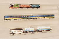 GÜterzug mit Aufenthaltswagen, MÄrklin, Spur HO, 80er Jahre, Lok MÄrklin-Primex P 3020.5, dazu versch. MÄrklin Wagen, 4513, 4619, 4431, 4423, ...