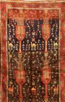 Seltener Nomaden Teppich, Persien, um 1950, Wolle auf Baumwolle, ca. 268 x 125 cm, SchÄtzwert: 1900.- EURO, EHZ: 2. Mit Tierzeich nungen im Fond.