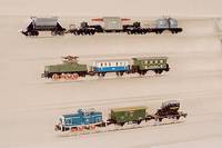 Postwagen-Zug, MÄrklin, 90er J., Spur HO, Diesel-Lok Nr. P 3006, gedeckter GÜterw. der DP und ein D-Zug-Postwagen Nr. 4157, zum 500. JubilÄum ...