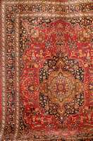 Mesched, Persien, ca. 30 Jahre, Wolle auf Baumwolle, ca. 362 x 265 cm, SchÄtzwert: 1650.- EURO, EHZ: 4. UngewÖhnliches Mittelmeda illon umspielt ...