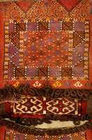 Tekke Doppeltasche, Turkestan, um 1900 Antik, Wolle auf Wolle, Kelimgewebe mit Zilite chnik, GeknÜpfter Wollsteg, ca. 99 x 47 cm, Eh z: 2, ...