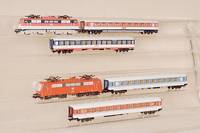 Demonstrationszug, MÄrklin, 1986-1987, Spur HO , Nr. 2859, E-Lok Nr. 3172.5, 4 Wagen in Versuchslackierung, mit Video "Krokodil, Adler , ...