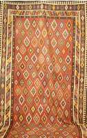 Gashgai Kelim, Persien, um 1930, Wolle auf Wolle, ca. 400 x 200 cm, SchÄtzwert: 2900.- EURO, EHZ: 2. Sehr Seltenes Maß.