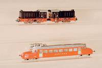 Elektrischer Schnelltriebwagen, MÄrklin, 1986 -90, Spur HO, Nr. 3125, "Roter Pfeil", min. bespielt, Fkt. nicht geprÜft, im orig. Karton